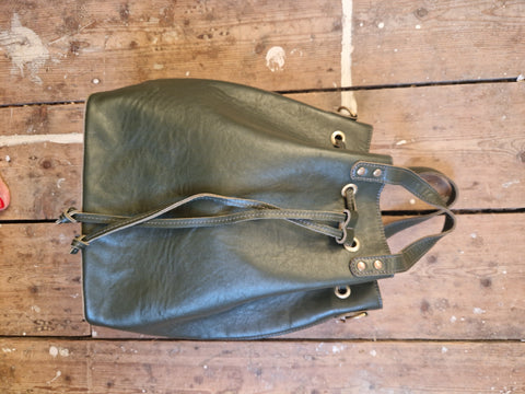 Archive Green leather Markwick Prototype 4 way bag