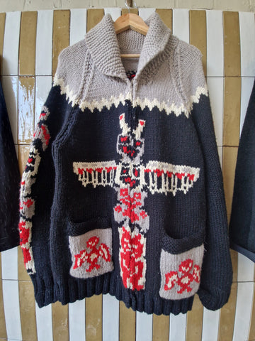 1960s Cowichan Canadian Handknit Jumper size Large