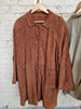 COGNAC SUEDE women's 3/4 coat