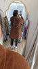 COGNAC SUEDE women's 3/4 coat